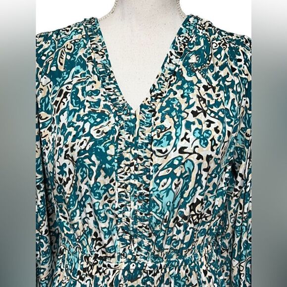 Chico’s Braid Detail Paisley Midi Dress Size 1 - Picture 5 of 7